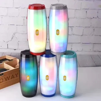 

LED Portable Wireless Bluetooth Speaker Stereo Bluetooth Speaker 5.0 Portable Column Subwoofer Minicomputer Speaker