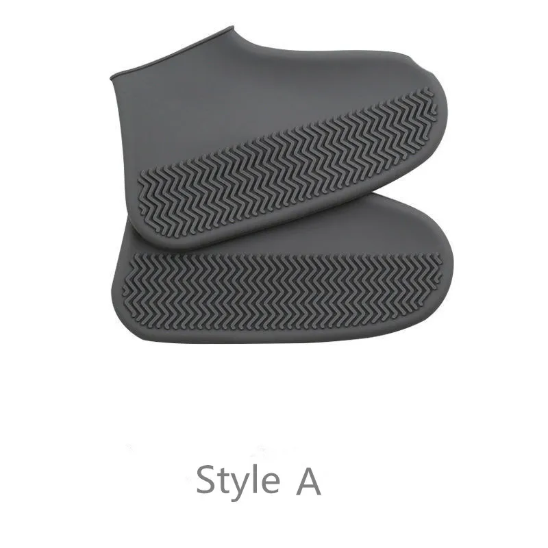 Style A Grey Перерабатываемые силиконовые галоши Многоразовые водонепроницаемые непромокаемые ботинки, непромокаемые сапоги унисекс Нескользящая стелька для кемпинга на открытом воздухе - Цвет: Style A Grey