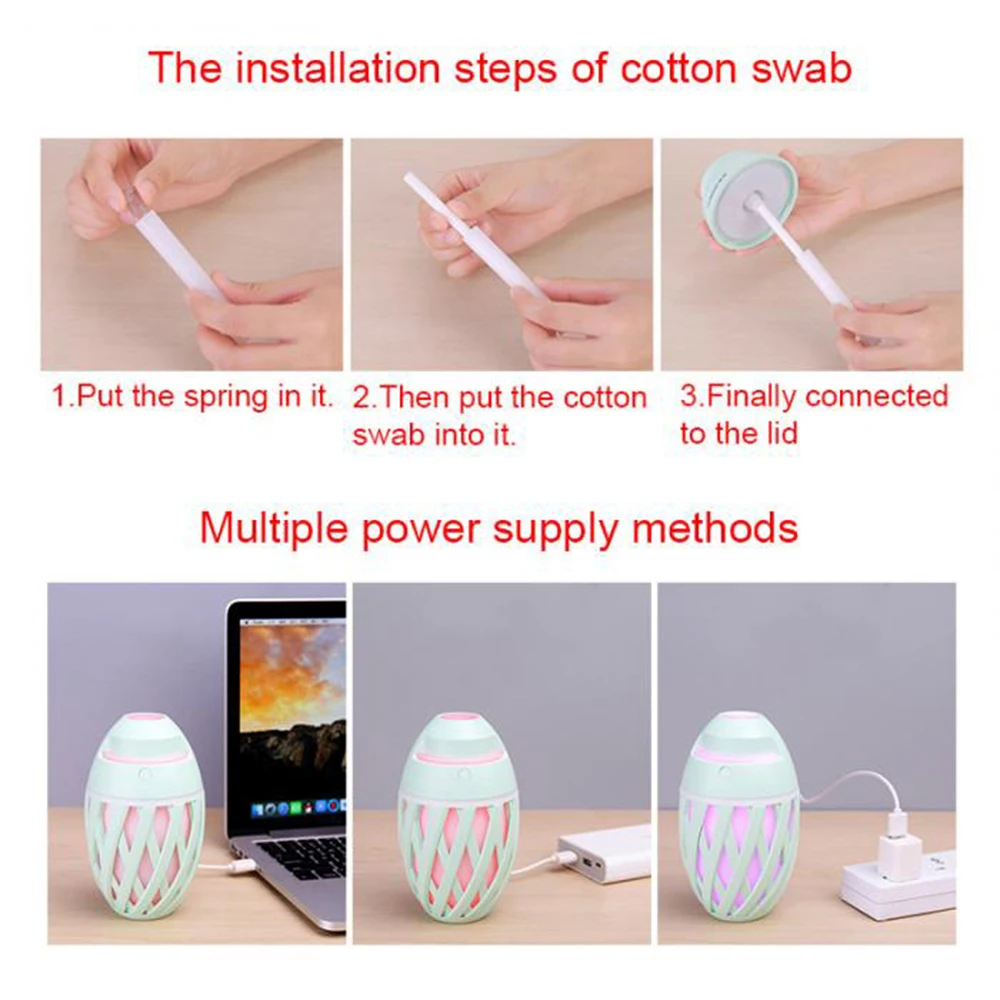 320mL Mini USB Air Humidifier Diffuser Portable Spray Light Essential Oil Diffuser USB Atomizer Air Freshener Mist Maker