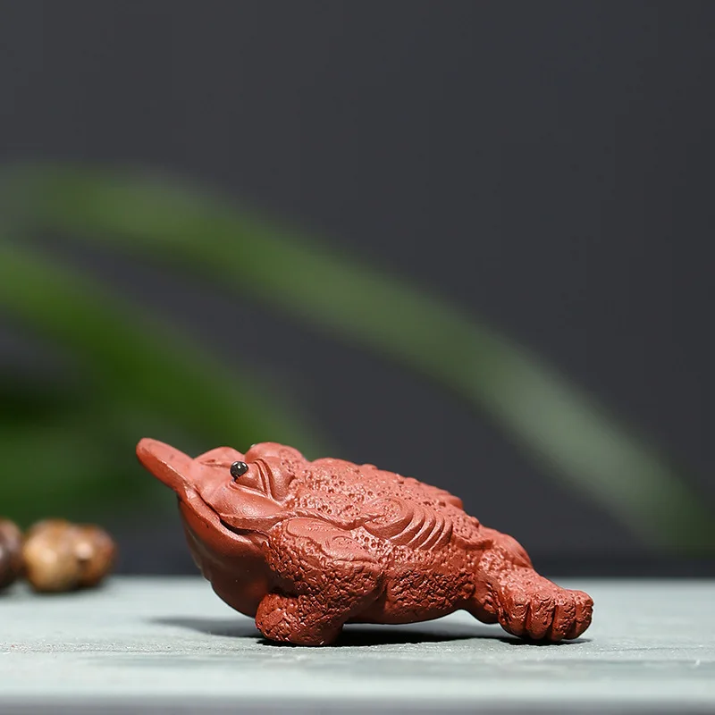 Rain Sand Clay Tea Ornaments Agent Entirely Handmade Lucky Five-Color Small Golden Toad Wholesale Decoration Manufacturers a Gen