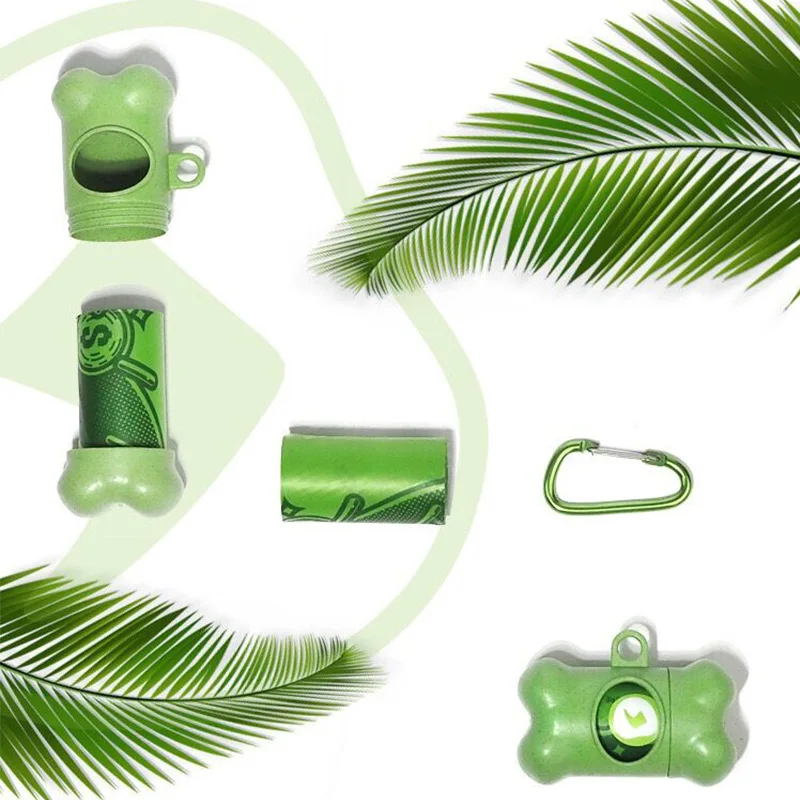 1Roll 15pcs Dog Poop Bags Earth-friendly Pet Cat Dog Waste Poop Bag Waste Pick Up Thick Garbage Bags Degradable (6)