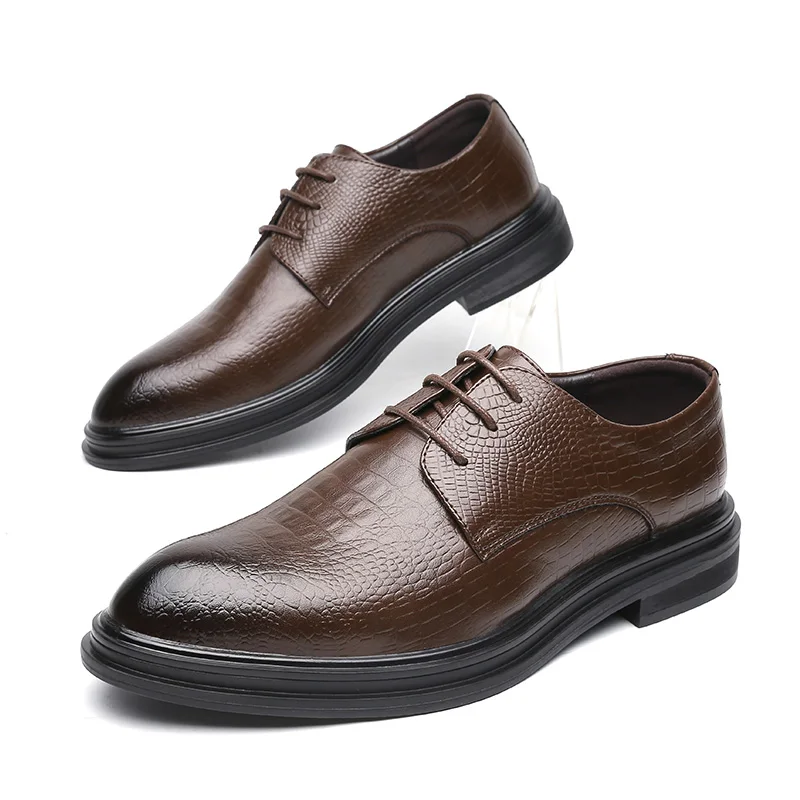Misalwa/износостойкие Мужские модельные туфли-оксфорды на толстой подошве; кожаные официальные деловые офисные туфли; традиционные мужские туфли размера плюс