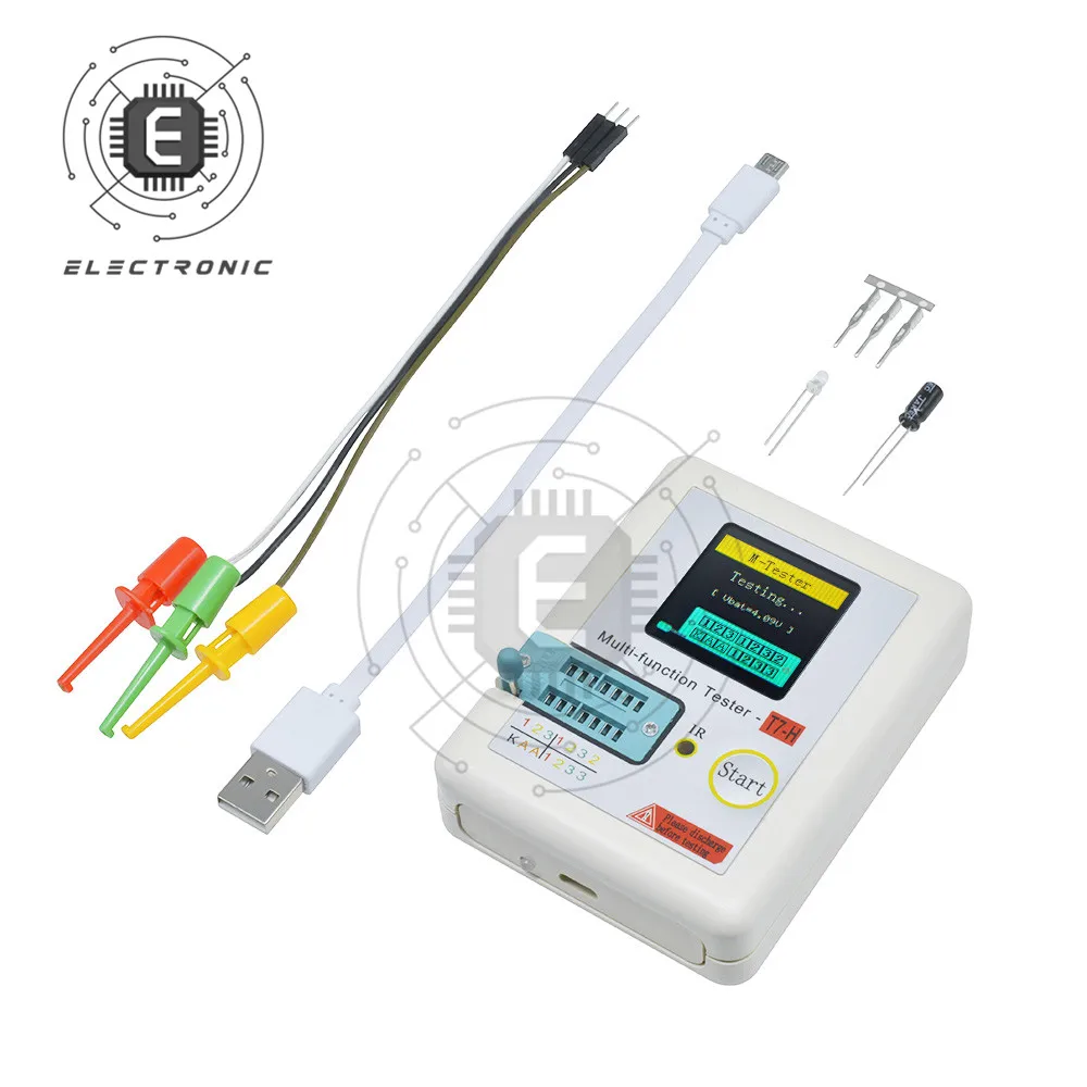 Transistor Tester TC-T7-H TCR-T7 LCR-TC1/TC2 Transistor Tester Multimeter Colorful Display For Diode Triode MOS/PNP/NPN Capacitor Resistor