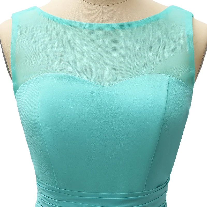 Turquoise Short Bridesmaid Dresses Knee Length Scoop Neck Knee Length Wedding Guest Dress Simple Party Dress For Womens