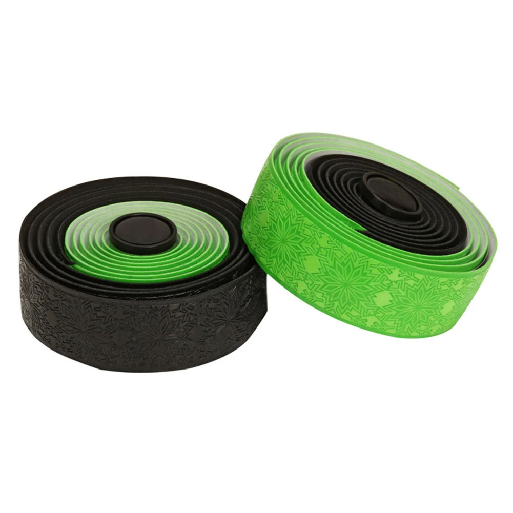 Black Green Ручка лента аксессуары Нескользящая двухцветная амортизация анти пот обертывание PU Велоспорт легкий шоссейный велосипед использование практичный ремень - Цвет: Black Green