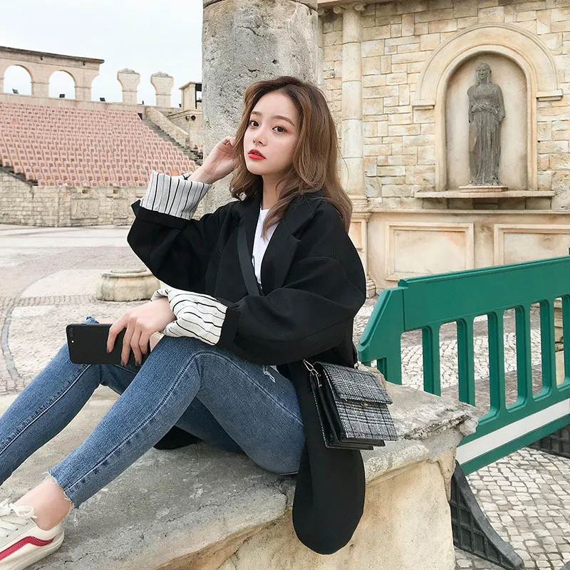 

Short-height Short Jacket Women's Small Suit 2019 New Style Spring Clothing Korean-style Loose-Fit Online Celebrity Popular Shor