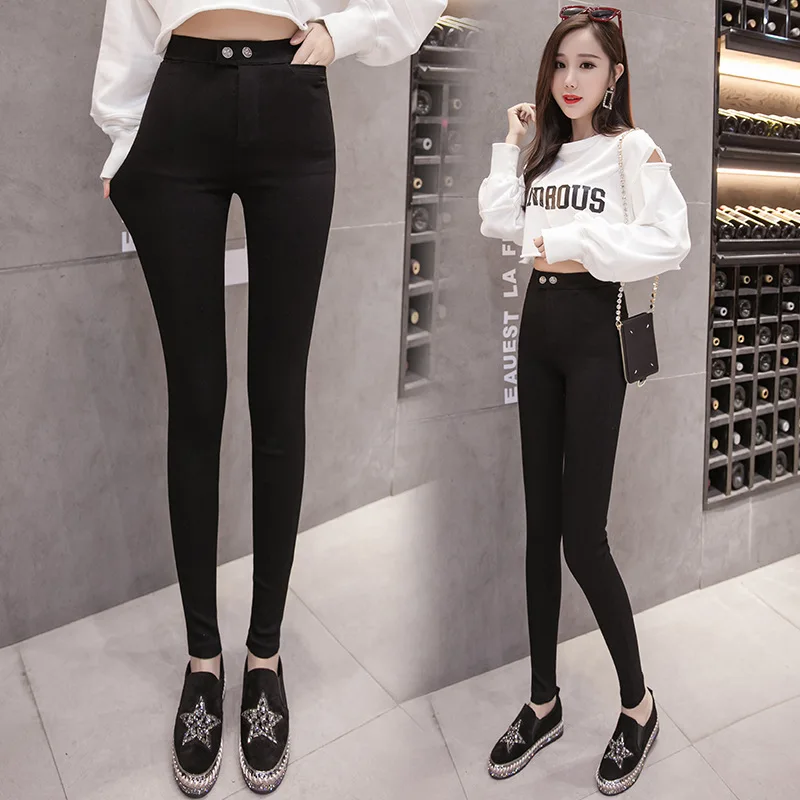 Фотосессия ; сезон весна-осень; новые леггинсы Для женщин Slim Fit Верхняя одежда джинсы скинни, карандаш брюки волшебный для брюк 8856