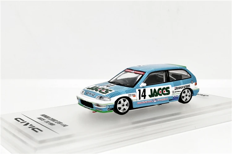В NO 1:64 HON DA CIVIC EF9 G R.A #14 JACCS JTC 1991 игрушечные машинки из сплава игрушки для детей