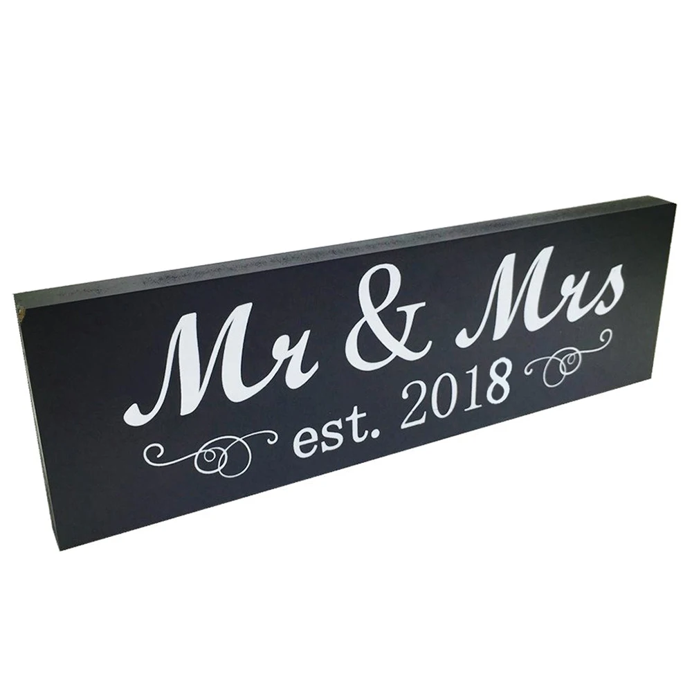 Mr& Mrs деревянный знак милое украшение для стола стены для свадьбы юбилей фото реквизит вечерние баннер
