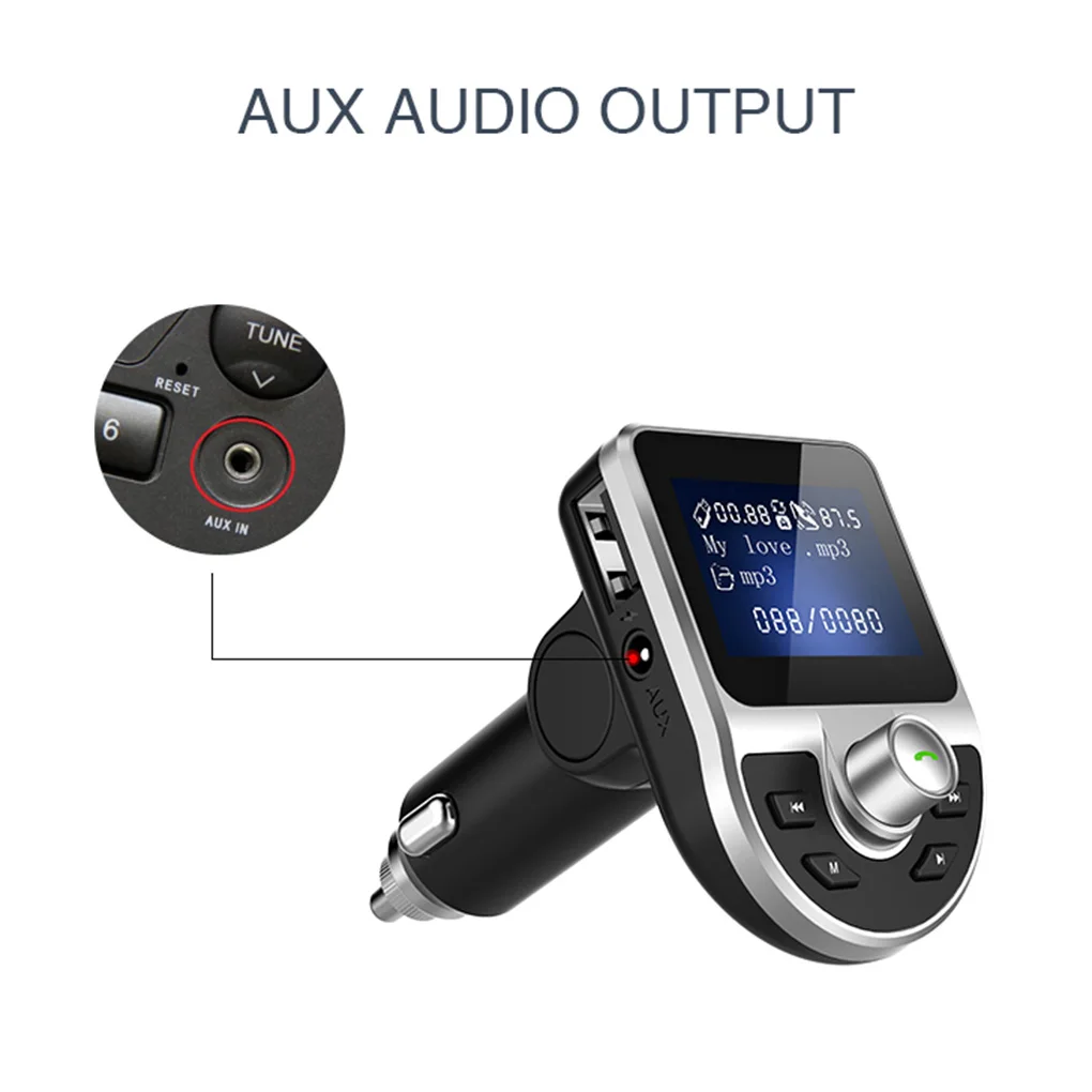 1,44 дюймовый ЖК-экран Автомобильный MP3 Bluetooth ручной бесплатный вызов АВТО музыкальный плеер радио u-диск fm-передатчик