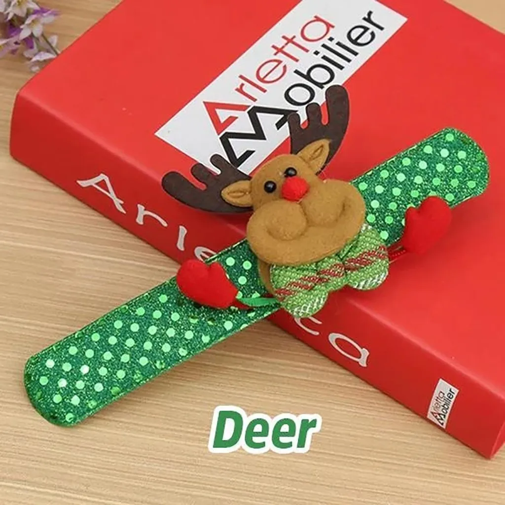 4PCS Christmas Slap Bracelet Party Decor Christmas LED Wristband Hand Ring For Xmas Party Decor Kids Gift navidad FN65