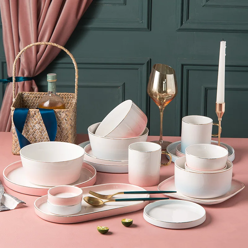 Роскошная тарелка с круглыми краями суповая миска кофейная кружка квадратный