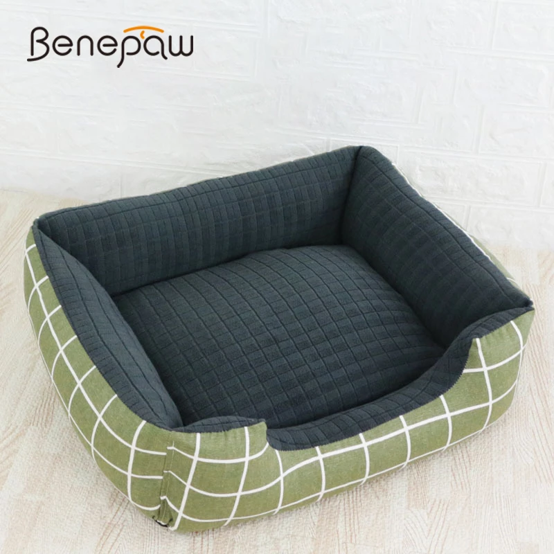 Модные клетчатые кровати для маленьких средних собак Benepaw удобные устойчивые к