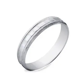 

Wedding ring in lapidated white gold with 4 mm squares