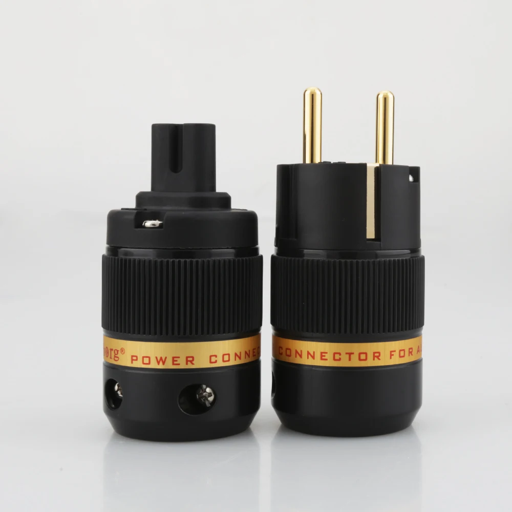 pair Viborg VE501G+VF508G Audio gold plated Schuko