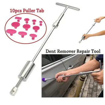

Silver Van Truck Body Slide Hammer T Tie Pull Rod With10 Red Drawing Repair Tool