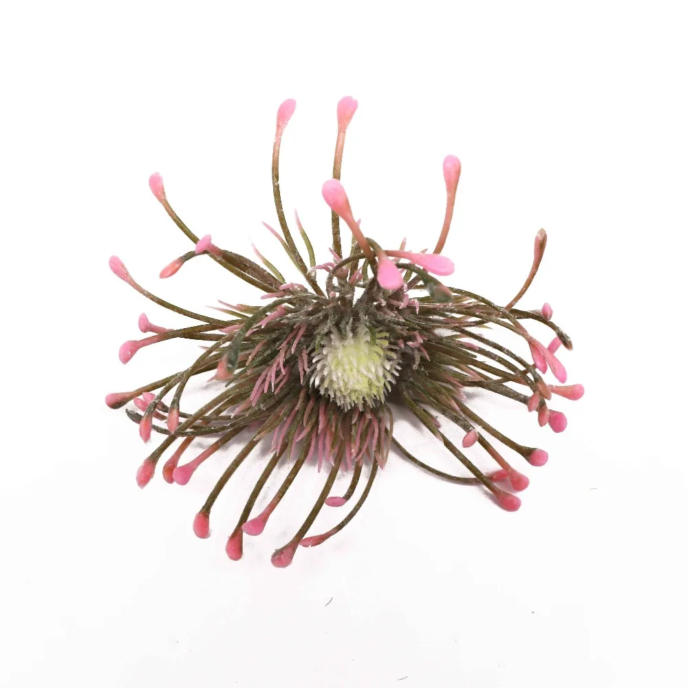 4 Флокированные Leucospermum искусственные цветы для свадебного украшения Флорес Искусственные пластиковые искусственный цветок растение Флер искусственные - Цвет: 4