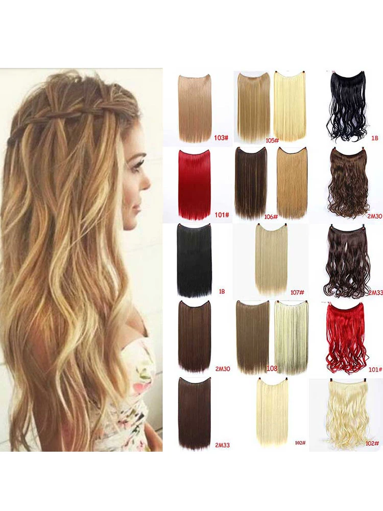 MUMUPI No Clip In Hair Extensions Curly Synthetic Secret Fish Line  Hairpieces Hair Extensions One Piece Women's Natural|Synthetic Clip-in One  Piece| - AliExpress