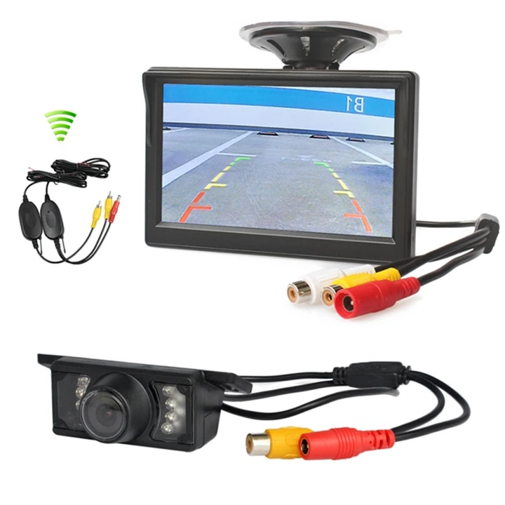 DIYKIT беспроводной " автомобильный монитор заднего вида авто парковка Vedio+ светодиодный ночного видения резервная камера заднего вида автомобиля HD камера заднего вида - Название цвета: 509