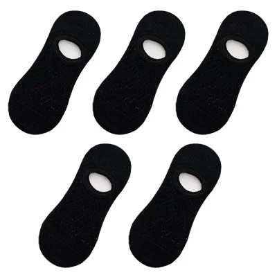 5 Pairs/Set Women Silicone non-slip invisible Socks Summer Solid Color Mesh Ankle Boat Socks Female Cotton Slipper No show Socks warm socks for women Women's Socks