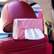 Кожаная автомобильная коробка для салфеток, солнцезащитный козырек, спинка стула, подвесной креативный держатель для бумаги, автомобильные принадлежности, лоток для салфеток