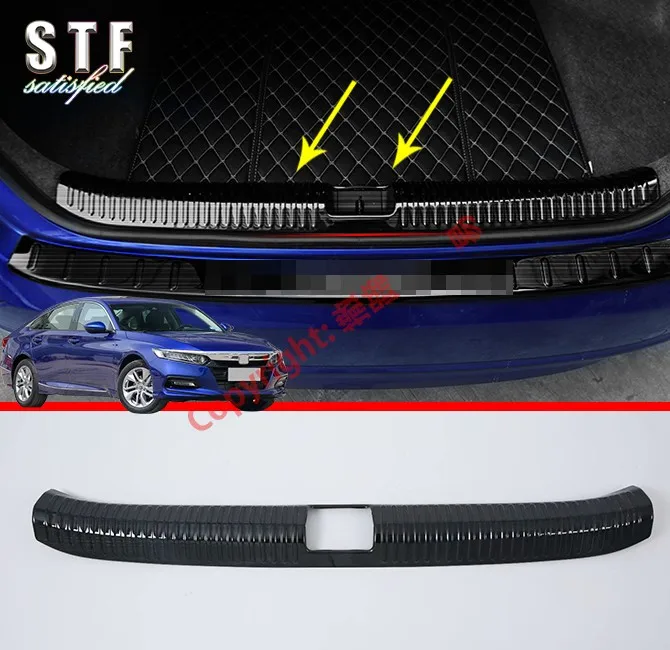 

Black Stainless Steel Interior Rear Bumper Sill Protector For Honda Accord MK10 2018 2019 Car Accessories Stickers