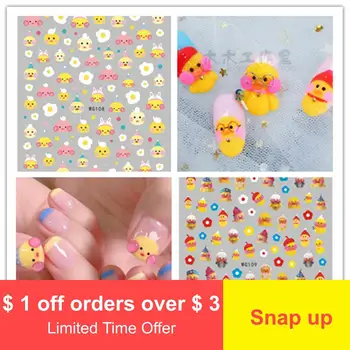 

1piece manicure sticker ins hyaluronic acid duck manicure with crayon small new nail sticker A manicure sticker.