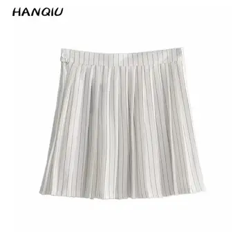 

2019 Summer High Waist mini Skirt women elegant Striped white Skirts streetwear Female korean clothes kawaii sexy a line skirt