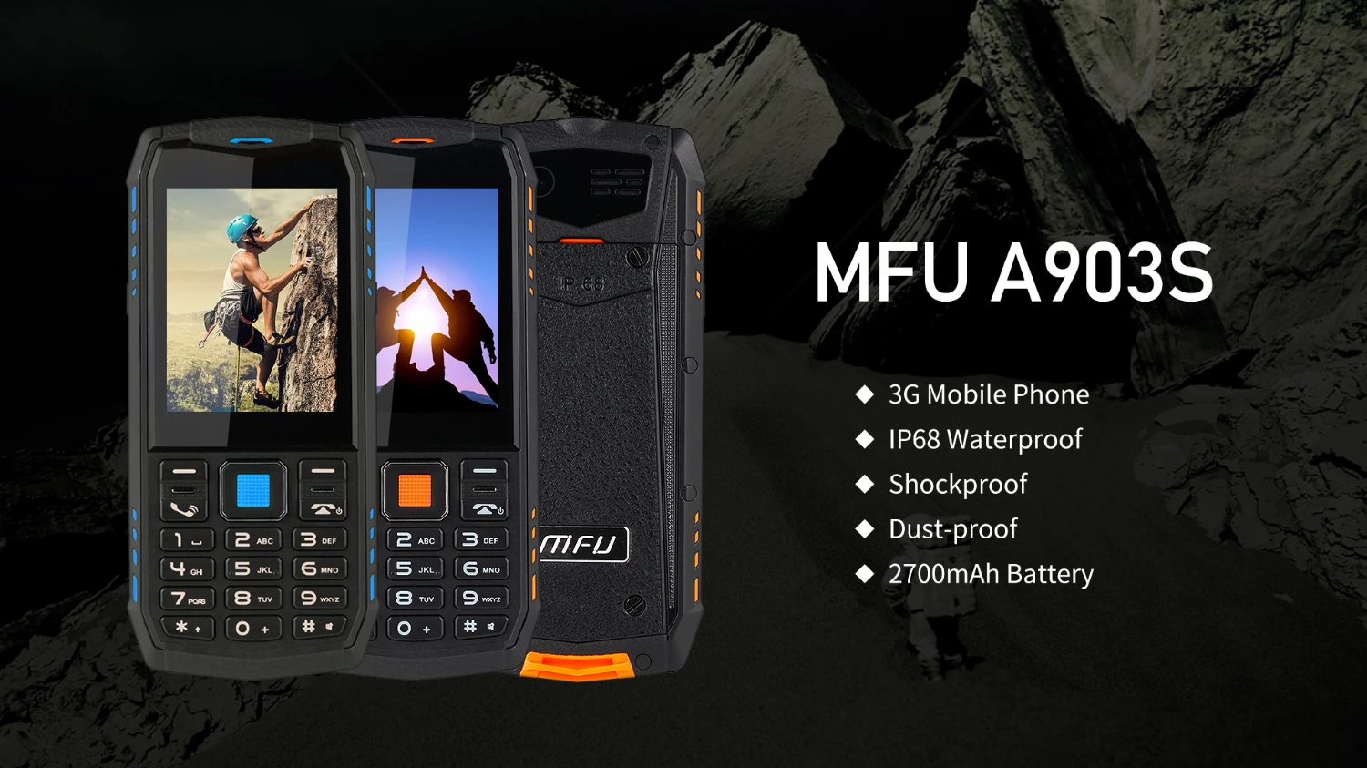 IP68 водонепроницаемый ударопрочный русская клавиатура WCDMA 3g мобильный телефон 2," 2700 мАч bluetooth двойная SIM разблокировка прочный мобильный телефон A903S