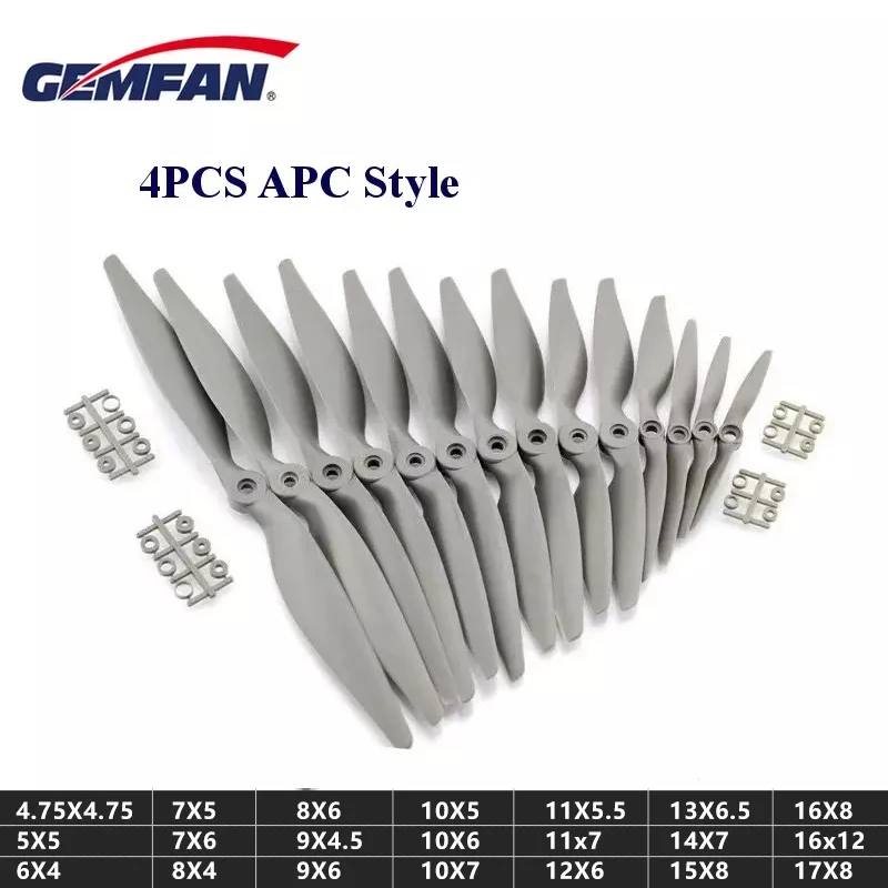 4 шт. Gemfan APC нейлоновый пропеллер 5050 6040 7050 7060 8040 8060 9045 9060 1050 1060 1070 1155 1260 1365 1470 опора