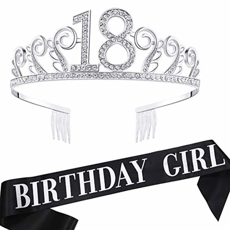 Succesvol bar Wat is er mis 18th Birthday Girl Sash Crown Tiara Hat Eighteen 18 Years Old Princess  Happy Birthday Party Decoration Favor Gift Supplies - Party & Holiday Diy  Decorations - AliExpress