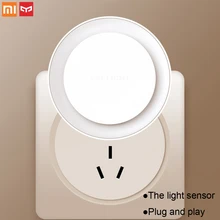 Светодиодный ночник Xiaomi mijia Yeelight, круглый СВЕТОДИОДНЫЙ Датчик управления светом, настенный светильник AC220V, аварийный светильник для спальни, прихожей, дома