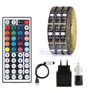 

DC 5V USB LED Lights Strip RGB TV Backlight SMD 5050 30LED/M 5V RGB USB Led Strip Ribbon Light Ambilight 44key Remote Control