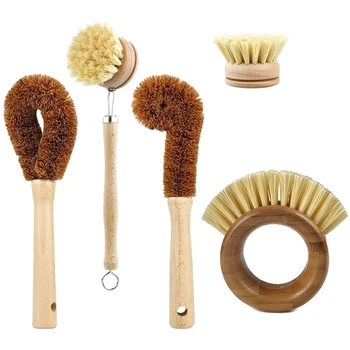 

Kitchen Brush Heads 5 Pcs Scrub Brush Kitchen Cleaning Set for Washing and Vegetable Cleaning
