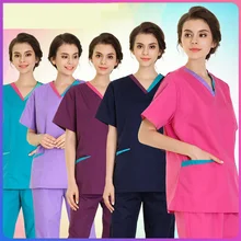 Высококачественная медицинская форма для медсестер, скрабы для кормления, комплекты одежды с коротким рукавом для больниц, зубных щеток и штанов