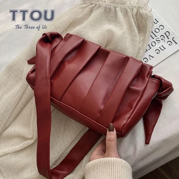

Solid Crossbody Bags For Women Luxury Fold Cloud Handbags Female Dumplings PU Leather Shoulder Bags Ladise Evening Clutch Purses