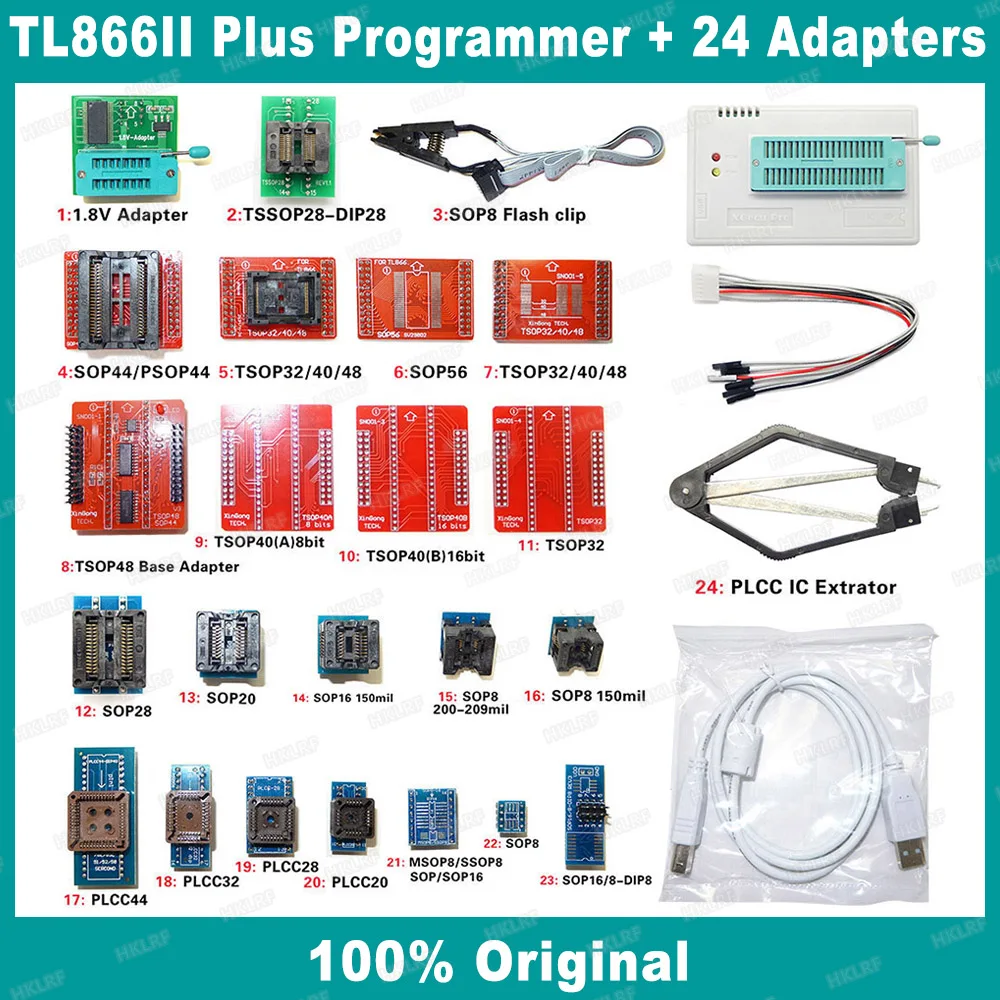 TL866II Plus Универсальный минипро биос программист 27 предметов с BGA48 BGA63 адаптеры TL866