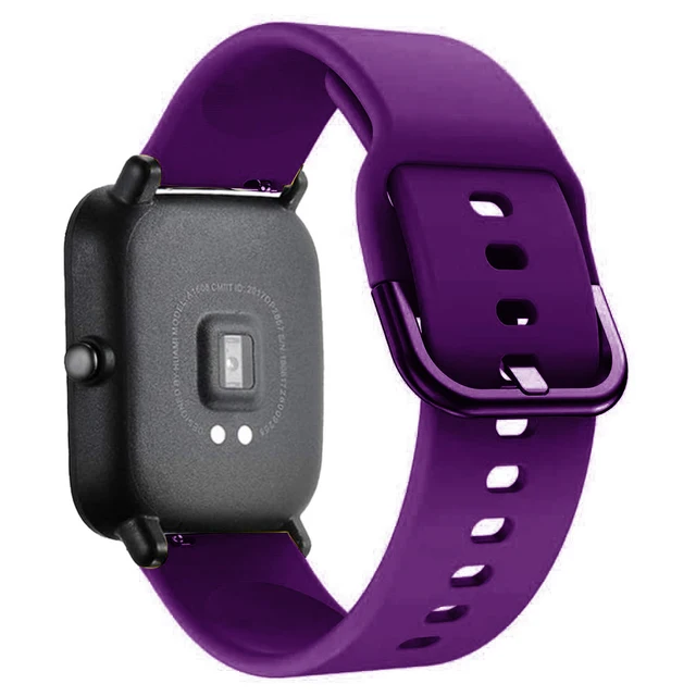 20mm 22mm Watch band For Amazfit GTS 2/3/2e/GTS 2 Mini/GTR 3 Pro/2/2e/42mm/47mm Silicone Sport Bracelet Amazfit bip u pro strap purple