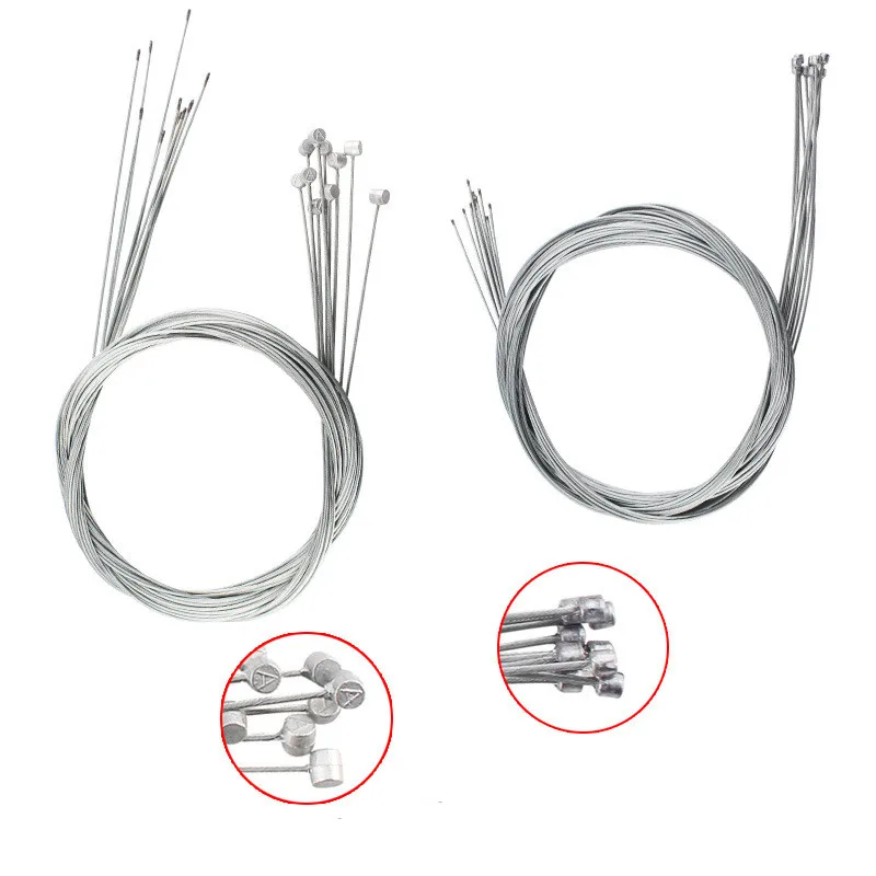 10pcs 2M MTB Bicycle Brake Line Bicycle Speed Line Fixed Gear Shifter Gear Brake Cable Sets Core Inner Wire for MTB Road Bikes