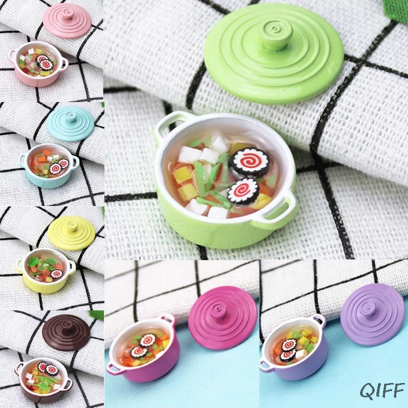 DIY Миниатюрная модель игрушки Моделирование мини цвет миска для супа Кукольный дом украшения