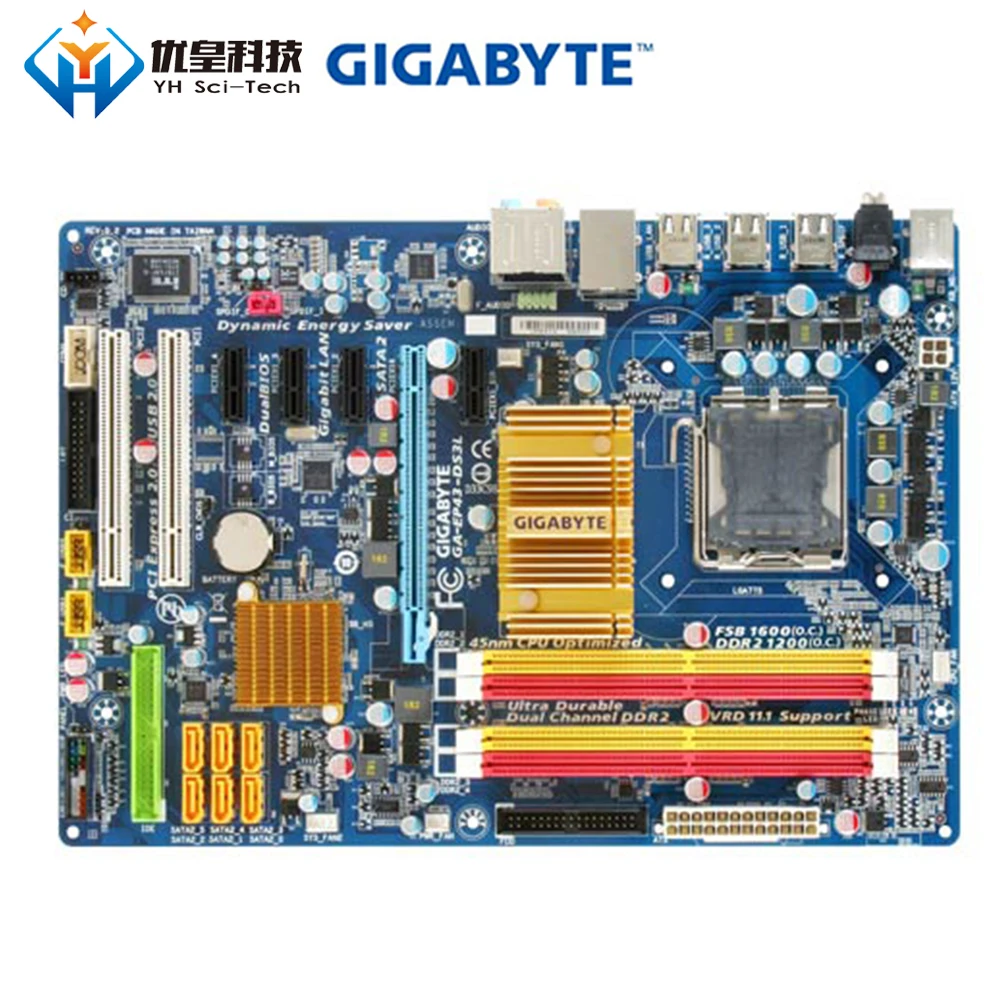 

Original Used Desktop Motherboard Gigabyte GA-EP43-DS3L P43 LGA 775 Core 2 Extreme/Core 2 Quad/Core 2 Duo DDR2 ATX