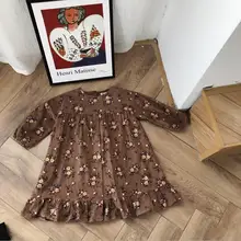 Г., платье для девочек в Корейском стиле с принтом «глора» Модные осенние хлопковые платья для девочек 1-6 лет, PX591