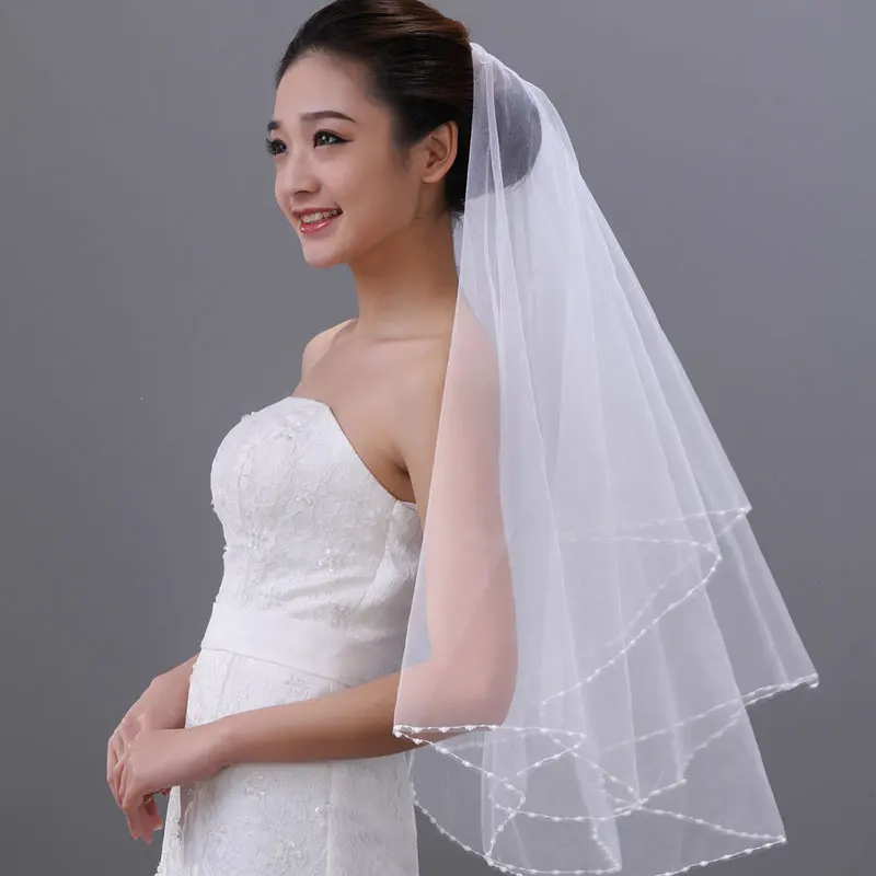 Tanpell Beading Wedding Veils Elbow LengthTulle Wedding Veil Tanpell Beading Wedding Veils Elbow LengthTulle Wedding Veil