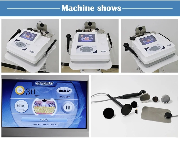 Портативный монополярный Cet ret rf diathermy колодки короткая СВЧ-текарная физиотерапия прибор для ухода за телом и похудения в продаже