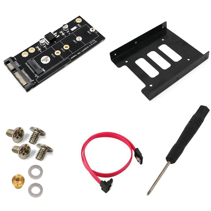 M2 to SATA адаптер M.2 NGFF SATA SSD Raiser Плата расширения для 2230 2242 2260 2280 мм M.2 твердотельный диск с 3," кронштейном