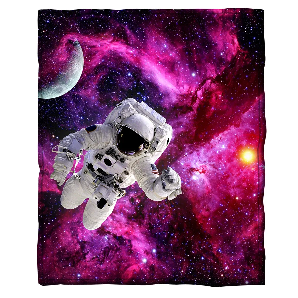 

Galaxy Astronaut 3D Printed fleece blanket for Beds Hiking Picnic Thick Quilt Fashionable Bedspread Sherpa Throw Blanket 09