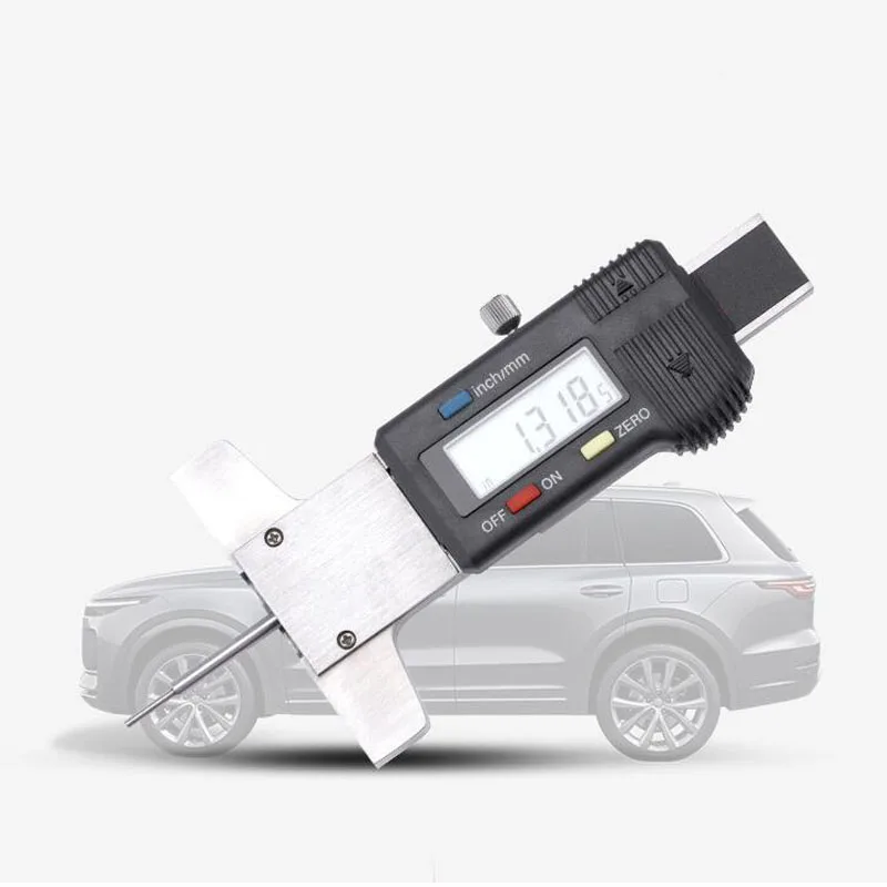 Electronic Digital Display Tread Depth Gauge Tire Tread Sounder Caliper Thickness Gauge Tire Monitoring System Measurement Tool