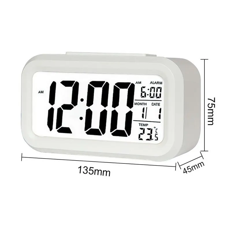 Large Display With Calendar For Home Office Travel Table Clock Snooze Electronic Kids Clock LED Desktop Digital Clocks
