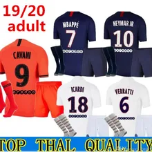 psg футбол для мужчин футбол MBAPPE NEYMAR JR Кавани кимпембе Дани Алвес RABIOT ди Марии набор для взрослых 19/20 psg футбольные майки
