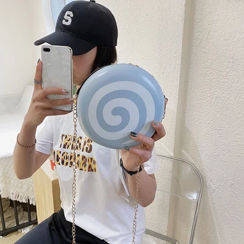 

Women Lolly Candy Shoulder Sling Bag Summer Female Small Leather Messenger Pouch Mini Chain Decorative Crossbody Satchel Bags